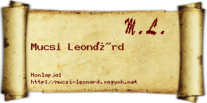 Mucsi Leonárd névjegykártya