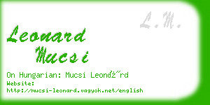 leonard mucsi business card